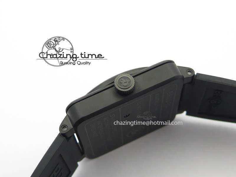 BR 03-92 PVD Case Black Dial Orange Sec Hand 42.5mm On Rubber Strap MIYOTA 9015 V2
