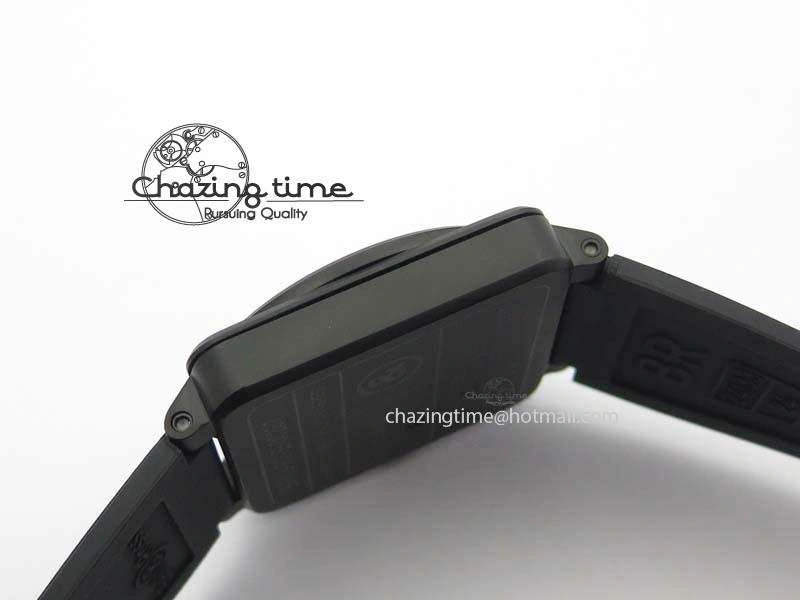 BR 03-92 PVD Case Black Dial Orange Sec Hand 42.5mm On Rubber Strap MIYOTA 9015 V2
