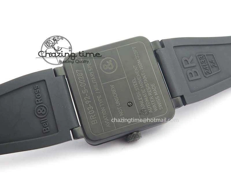 BR 03-92 PVD Case Black Dial Orange Sec Hand 42.5mm On Rubber Strap MIYOTA 9015 V2