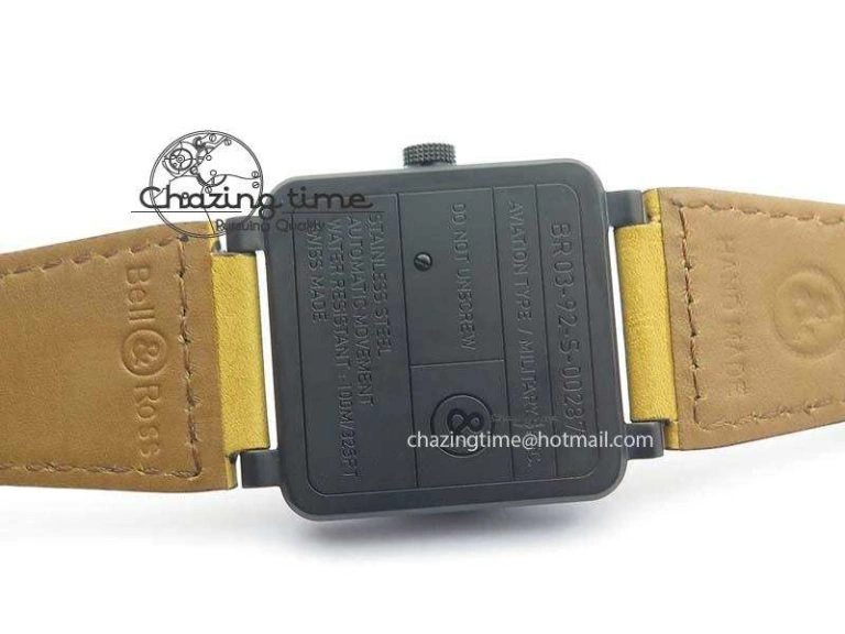 BR 03-92 PVD Case Cream Dial 42.5mm On Leather Strap MIYOTA 9015 V2