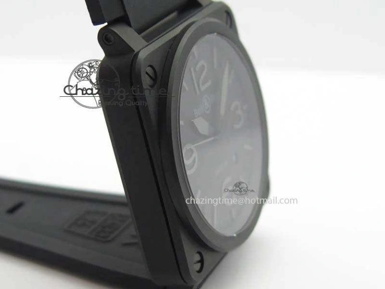 BR 03-92 PVD Case V2 42.5mm Black Dial On Rubber Strap MIYOTA 9015