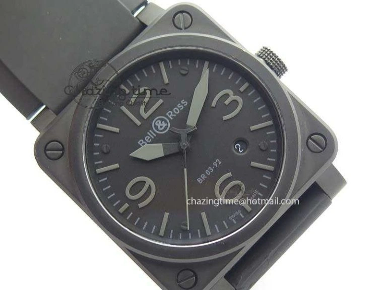 BR 03-92 PVD Case V2 42.5mm Black Dial On Rubber Strap MIYOTA 9015