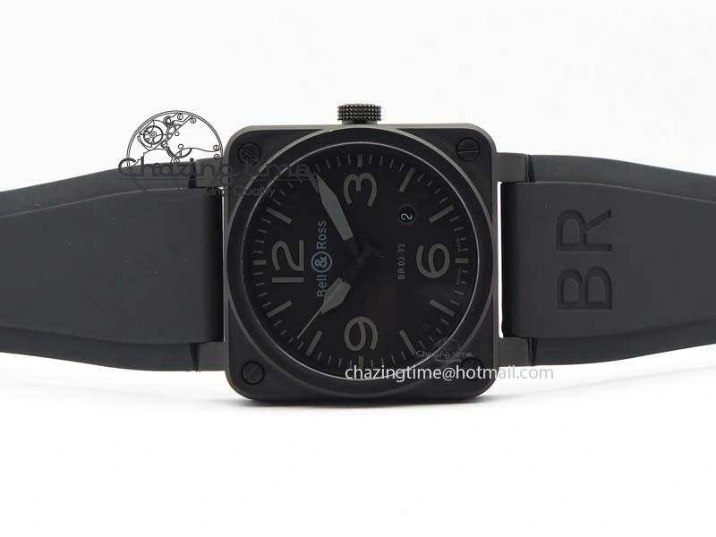BR 03-92 PVD Case V2 42.5mm Black Dial On Rubber Strap MIYOTA 9015
