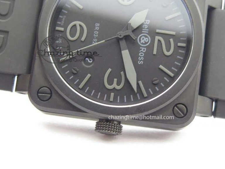 BR 03-92 PVD Case V2 42.5mm Black Dial On Rubber Strap MIYOTA 9015