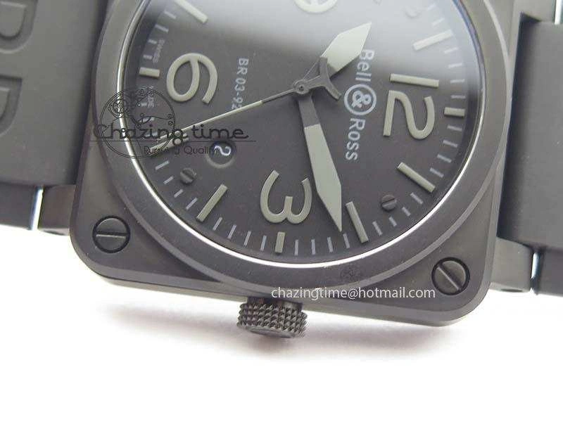 BR 03-92 PVD Case V2 42.5mm Black Dial On Rubber Strap MIYOTA 9015