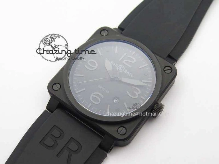 BR 03-92 PVD Case V2 42.5mm Black Dial On Rubber Strap MIYOTA 9015