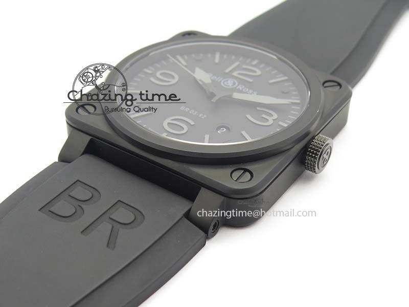 BR 03-92 PVD Case V2 42.5mm Black Dial On Rubber Strap MIYOTA 9015