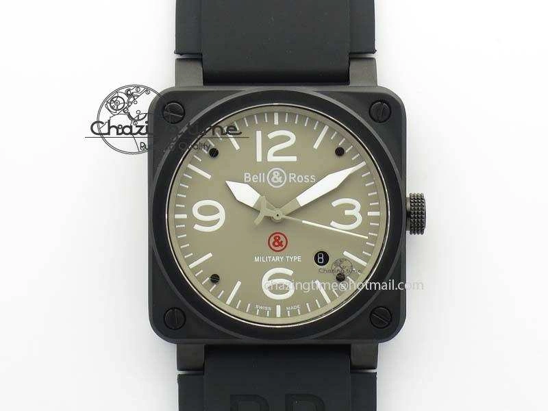 BR 03-92 PVD Case V2 42.5mm Gray Dial On Rubber Strap MIYOTA 9015
