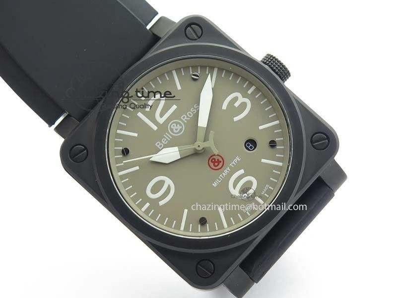 BR 03-92 PVD Case V2 42.5mm Gray Dial On Rubber Strap MIYOTA 9015