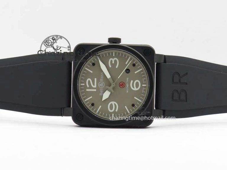 BR 03-92 PVD Case V2 42.5mm Gray Dial On Rubber Strap MIYOTA 9015