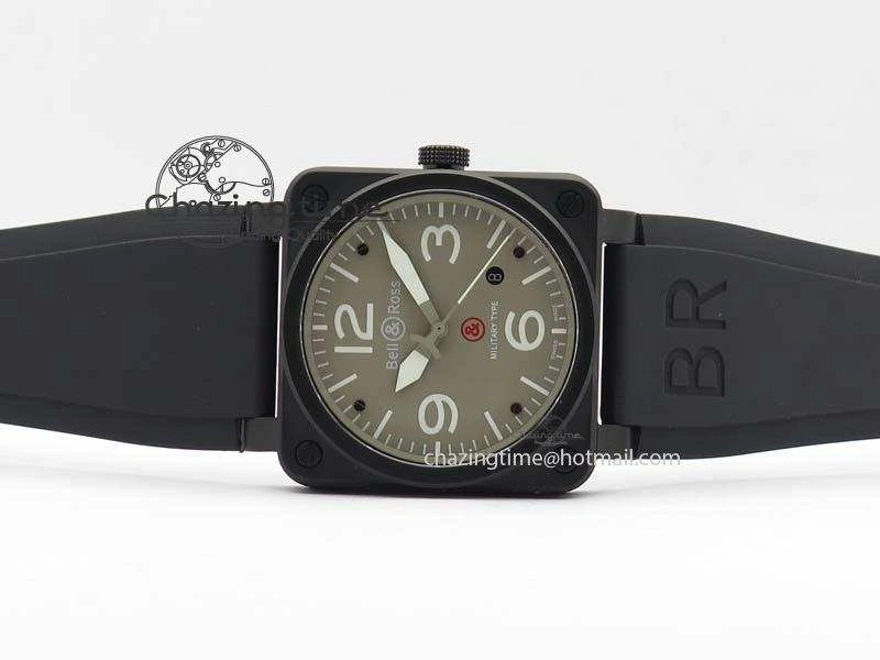 BR 03-92 PVD Case V2 42.5mm Gray Dial On Rubber Strap MIYOTA 9015