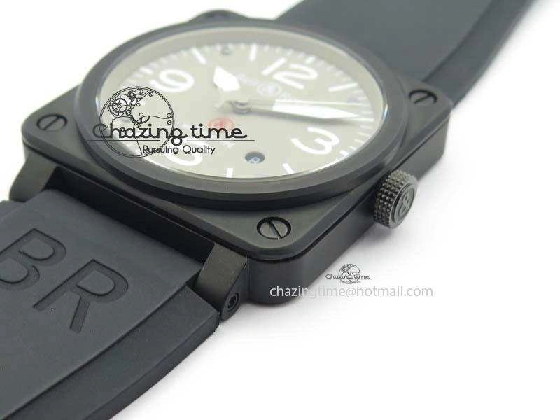 BR 03-92 PVD Case V2 42.5mm Gray Dial On Rubber Strap MIYOTA 9015