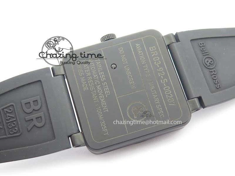 BR 03-92 PVD Case V2 42.5mm Gray Dial On Rubber Strap MIYOTA 9015