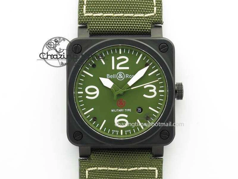 BR 03-92 PVD Case V2 42.5mm Green Dial On Canvas Strap MIYOTA 9015