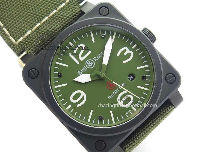 BR 03-92 PVD Case V2 42.5mm Green Dial On Canvas Strap MIYOTA 9015