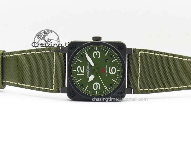 BR 03-92 PVD Case V2 42.5mm Green Dial On Canvas Strap MIYOTA 9015