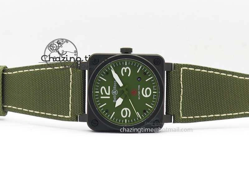 BR 03-92 PVD Case V2 42.5mm Green Dial On Canvas Strap MIYOTA 9015