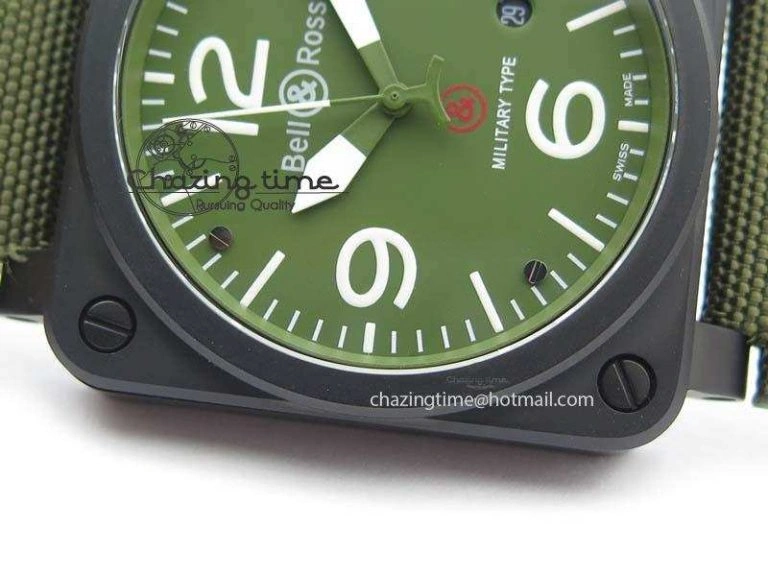 BR 03-92 PVD Case V2 42.5mm Green Dial On Canvas Strap MIYOTA 9015