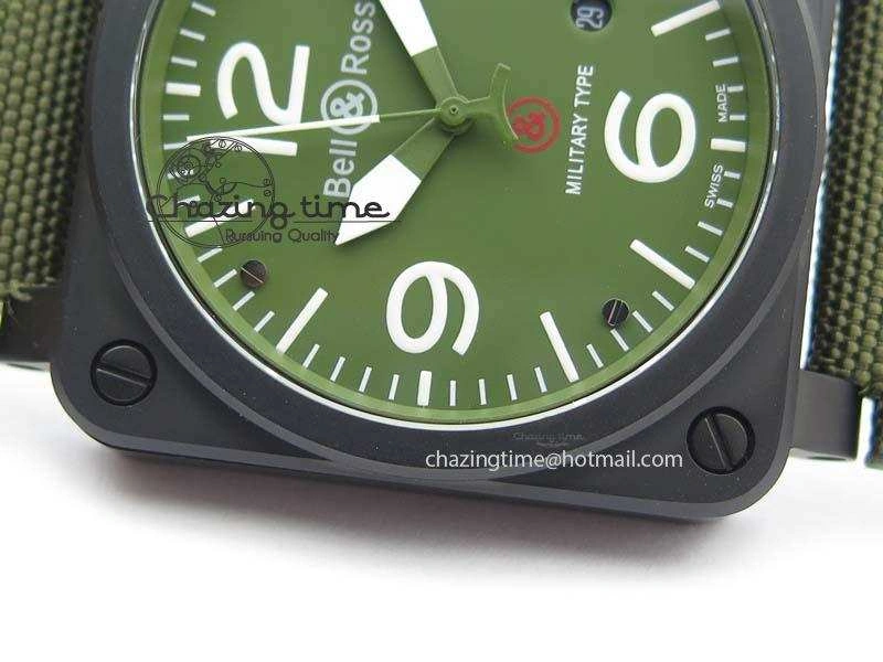 BR 03-92 PVD Case V2 42.5mm Green Dial On Canvas Strap MIYOTA 9015