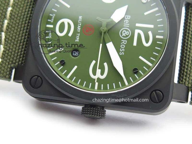 BR 03-92 PVD Case V2 42.5mm Green Dial On Canvas Strap MIYOTA 9015