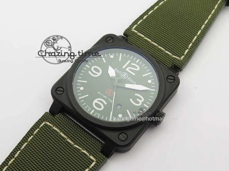 BR 03-92 PVD Case V2 42.5mm Green Dial On Canvas Strap MIYOTA 9015