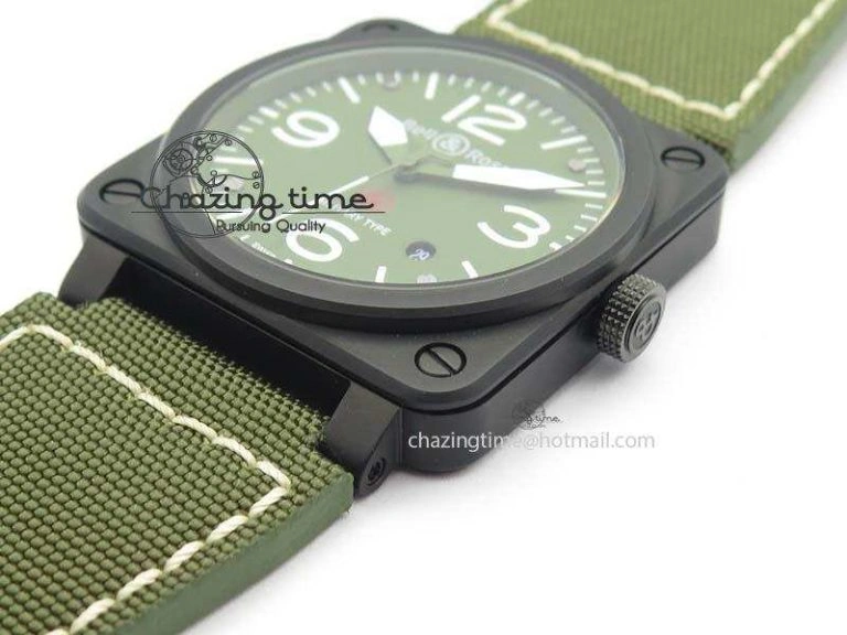 BR 03-92 PVD Case V2 42.5mm Green Dial On Canvas Strap MIYOTA 9015