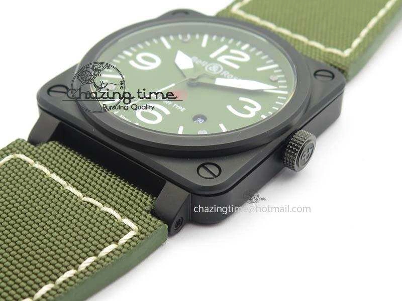 BR 03-92 PVD Case V2 42.5mm Green Dial On Canvas Strap MIYOTA 9015