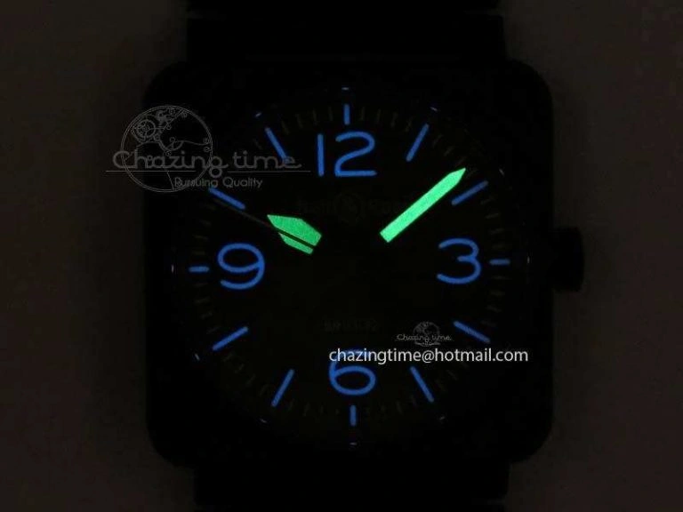 BR 03-92 PVD Case V2 42.5mm Green Dial On Rubber Strap MIYOTA 9015