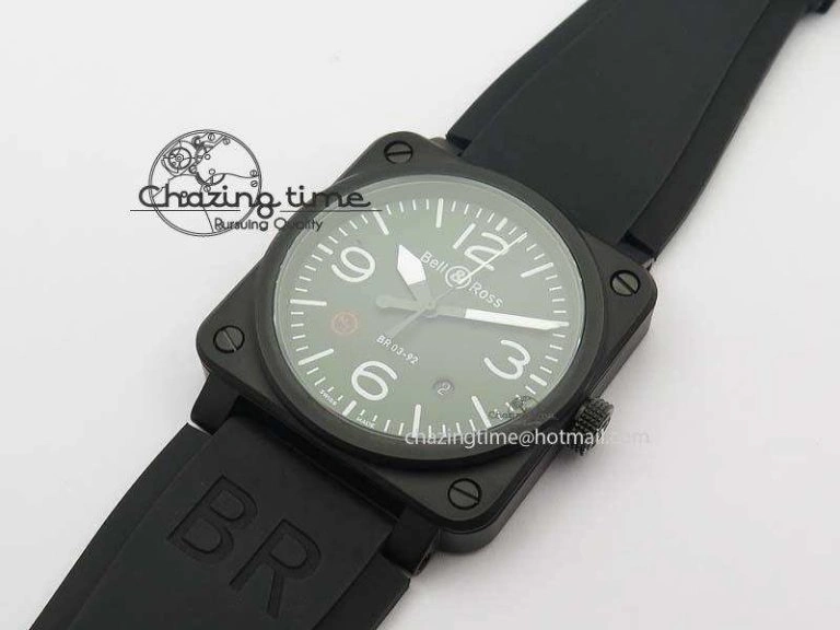 BR 03-92 PVD Case V2 42.5mm Green Dial On Rubber Strap MIYOTA 9015