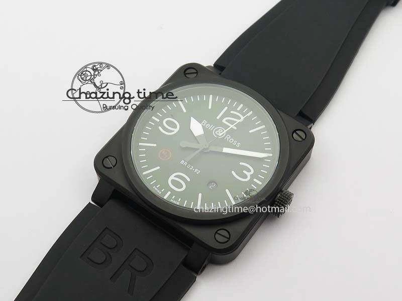 BR 03-92 PVD Case V2 42.5mm Green Dial On Rubber Strap MIYOTA 9015