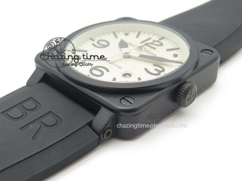BR 03-92 PVD Desert Type 42 mm On Black Rubber Strap MIYOTA 9015