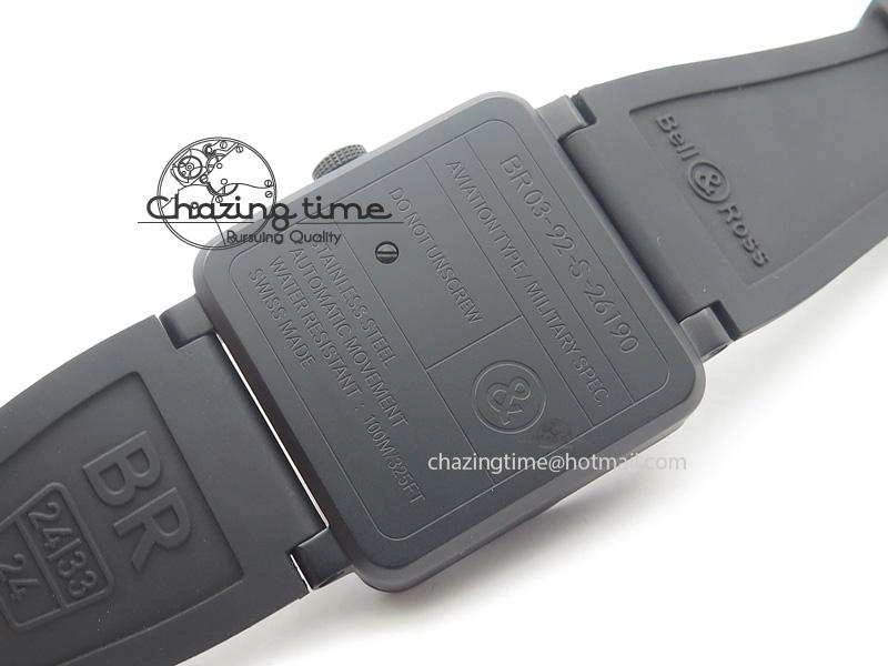 BR 03-92 PVD Desert Type 42 mm On Black Rubber Strap MIYOTA 9015