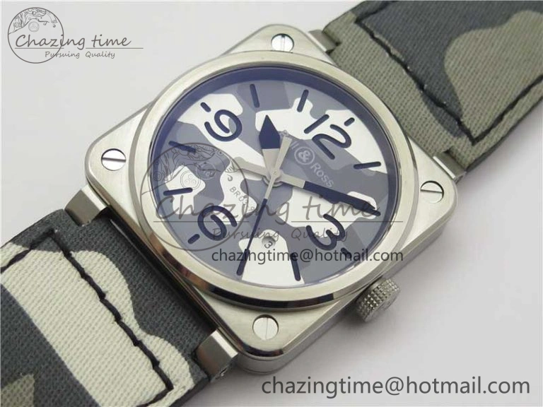 BR 03-92 SS 1:1 Best Edition Gray Camouflage Apes Dial on Camouflage Strap MIYOTA 9015 V3