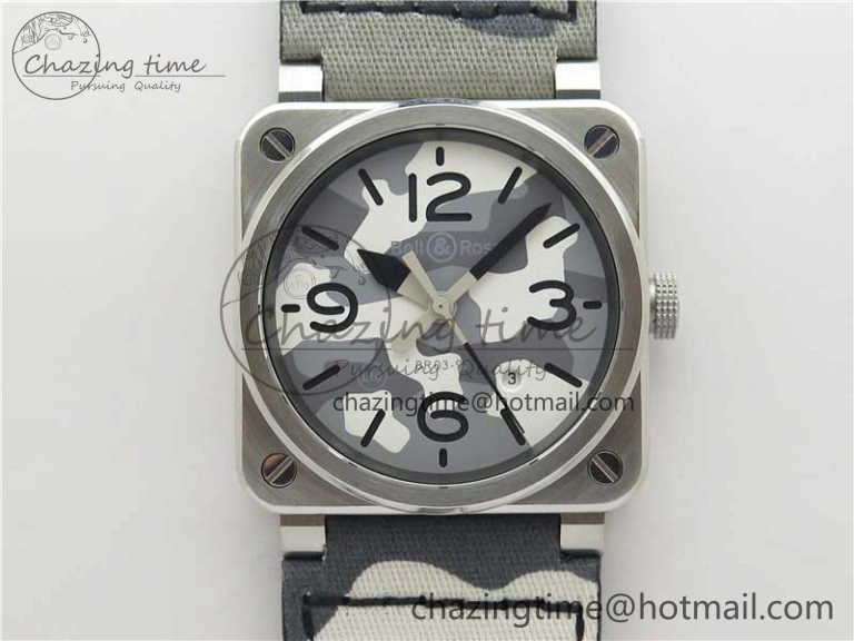 BR 03-92 SS 1:1 Best Edition Gray Camouflage Apes Dial on Camouflage Strap MIYOTA 9015 V3