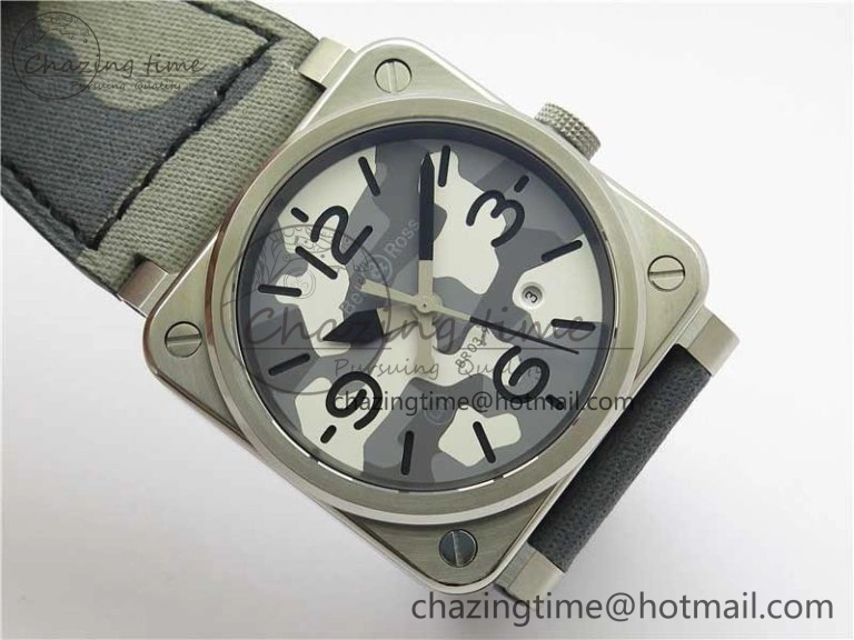 BR 03-92 SS 1:1 Best Edition Gray Camouflage Apes Dial on Camouflage Strap MIYOTA 9015 V3