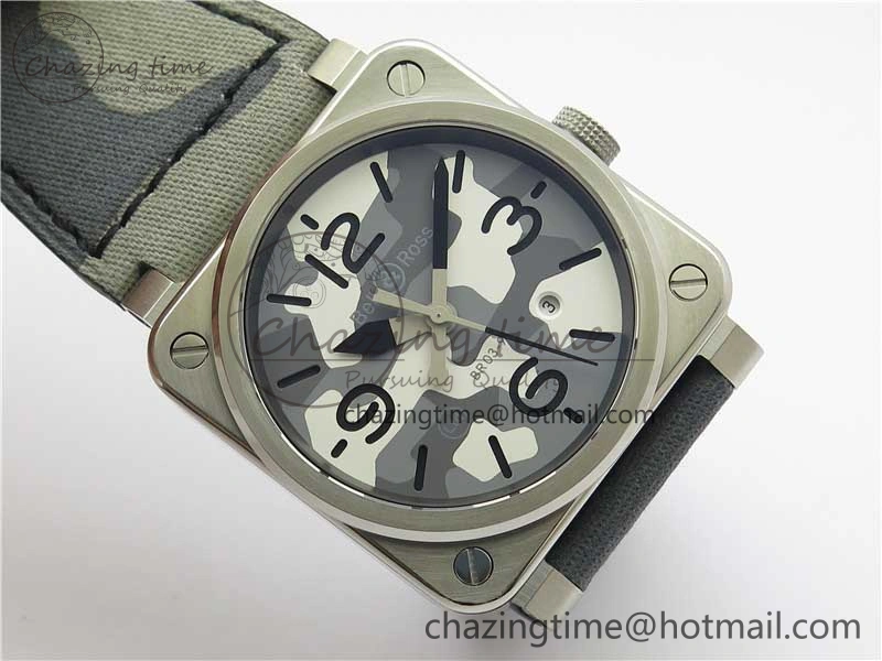 BR 03-92 SS 1:1 Best Edition Gray Camouflage Apes Dial on Camouflage Strap MIYOTA 9015 V3