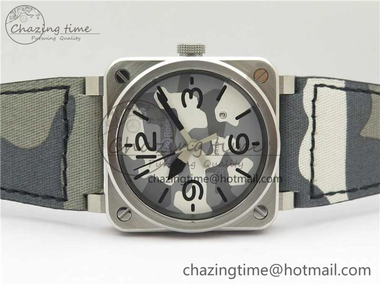 BR 03-92 SS 1:1 Best Edition Gray Camouflage Apes Dial on Camouflage Strap MIYOTA 9015 V3