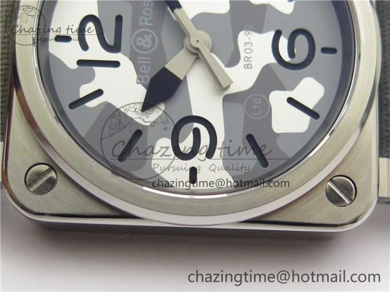 BR 03-92 SS 1:1 Best Edition Gray Camouflage Apes Dial on Camouflage Strap MIYOTA 9015 V3
