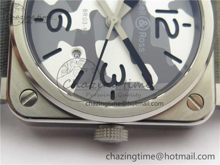 BR 03-92 SS 1:1 Best Edition Gray Camouflage Apes Dial on Camouflage Strap MIYOTA 9015 V3