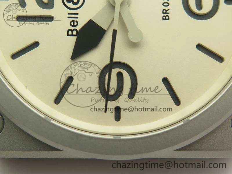 BR 03-92 SS 42.5mm Cream Dial On Rubber Strap MIYOTA9015 V3