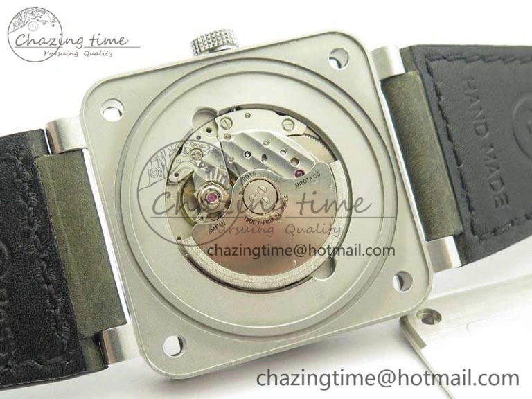 BR 03-92 SS 42.5mm Green Camouflage Dial On Leather Strap MIYOTA9015 V3