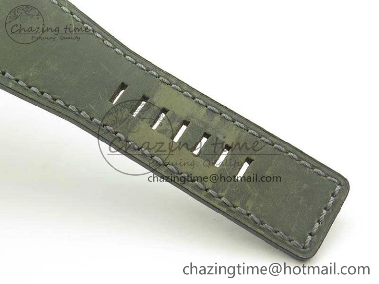 BR 03-92 SS 42.5mm Green Camouflage Dial On Leather Strap MIYOTA9015 V3