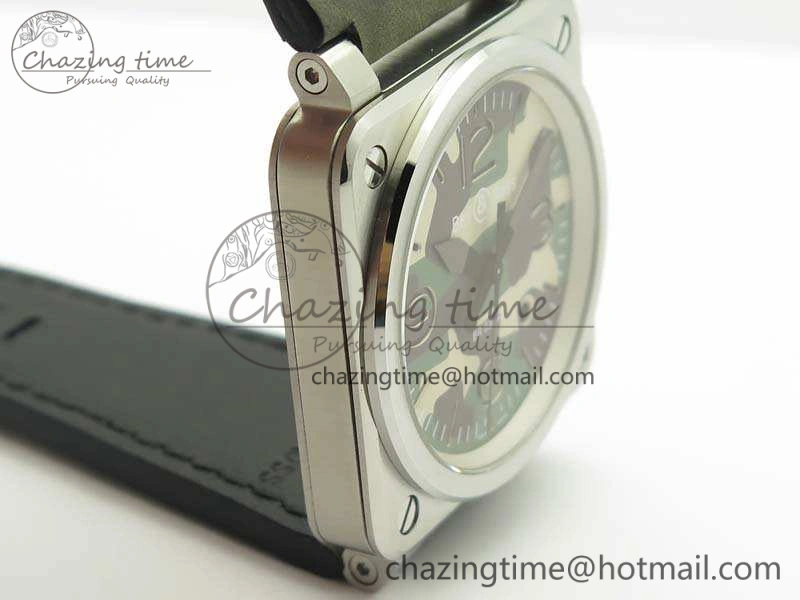BR 03-92 SS 42.5mm Green Camouflage Dial On Leather Strap MIYOTA9015 V3