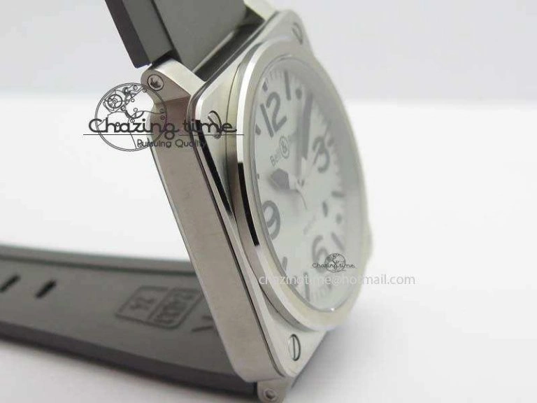 BR 03-92 SS 42MM Gray Dial On Gray Rubber Strap MIYOTA 9015