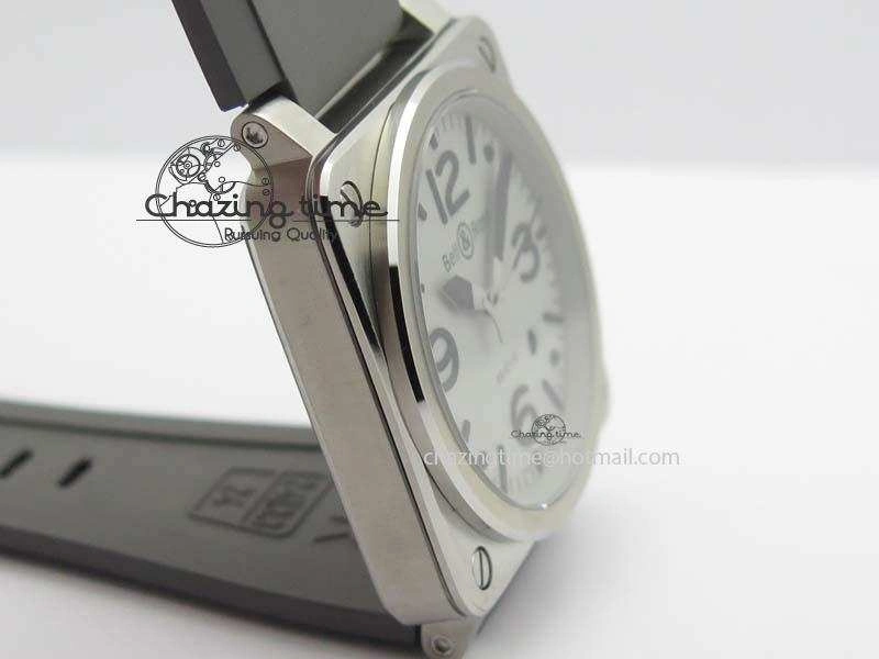 BR 03-92 SS 42MM Gray Dial On Gray Rubber Strap MIYOTA 9015