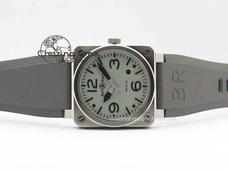 BR 03-92 SS 42MM Gray Dial On Gray Rubber Strap MIYOTA 9015