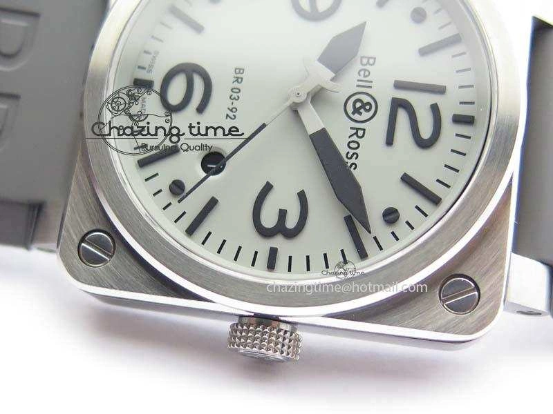 BR 03-92 SS 42MM Gray Dial On Gray Rubber Strap MIYOTA 9015