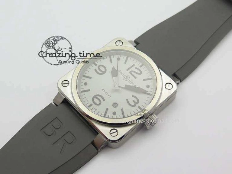 BR 03-92 SS 42MM Gray Dial On Gray Rubber Strap MIYOTA 9015