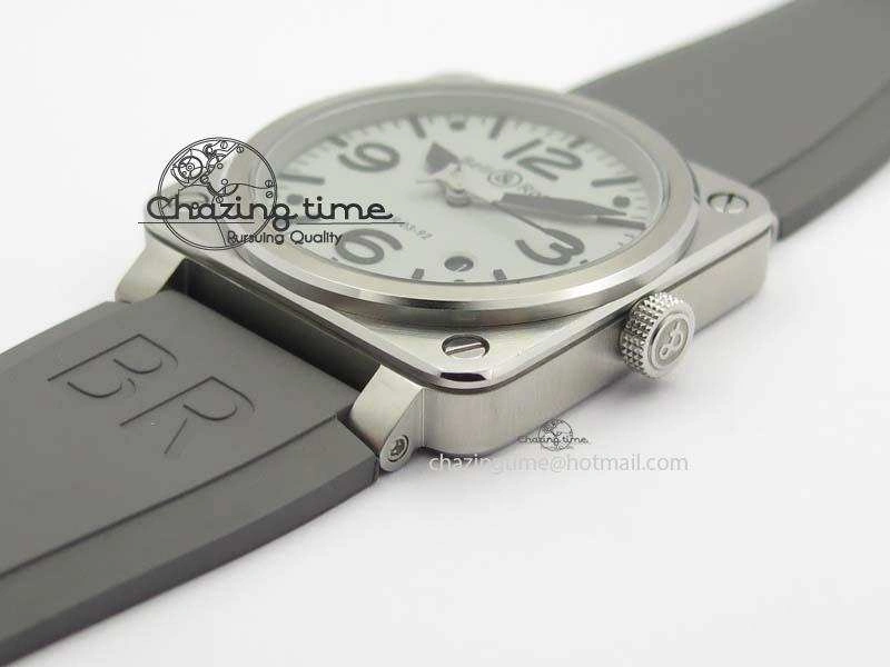BR 03-92 SS 42MM Gray Dial On Gray Rubber Strap MIYOTA 9015