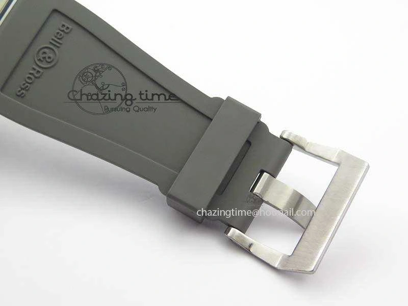 BR 03-92 SS 42MM Gray Dial On Gray Rubber Strap MIYOTA 9015